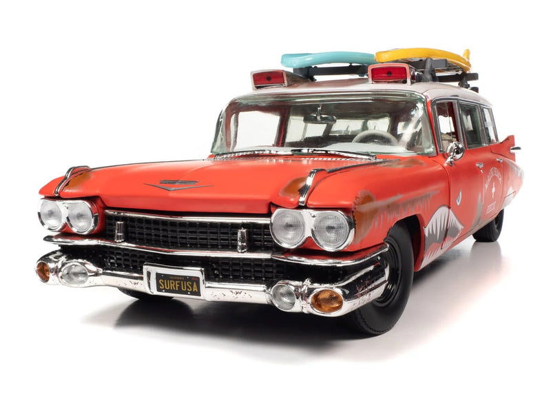 Load image into Gallery viewer, 1959 Cadillac Eldorado Ambulance Surf Shark 1:18 Scale Diecast - American Stanced
