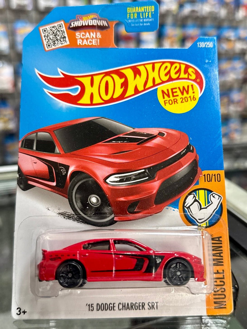 Load image into Gallery viewer, 2016 Hot Wheels #10/10 White or Red &#39;15 Dodge Charger SRT # 130/250 Muscle Mania - American Stanced
