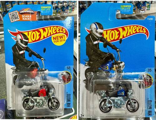 2016 Hot Wheels Honda Monkey Z50 HW Moto Series Red or Blue - American Stanced