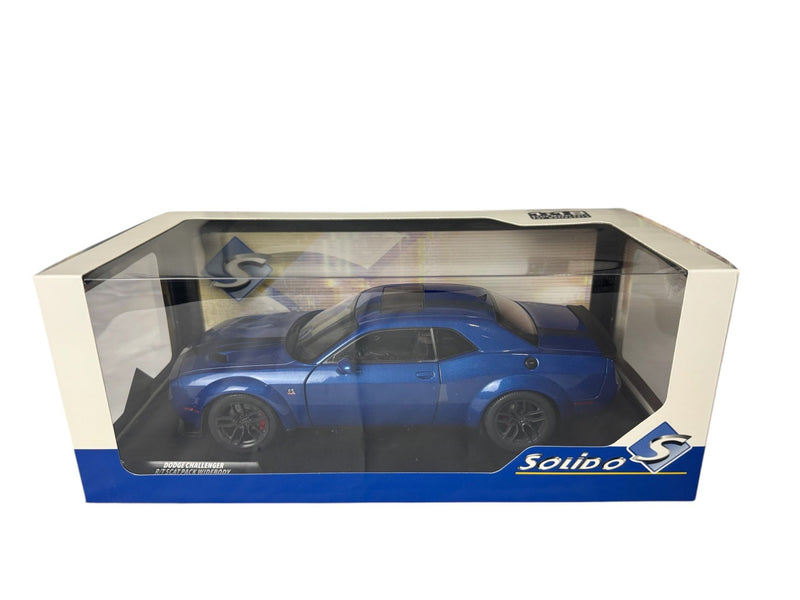 Load image into Gallery viewer, 2023 Dodge Challenger R/T Scat Pack Widebody Blue 1:18 scale - American Stanced
