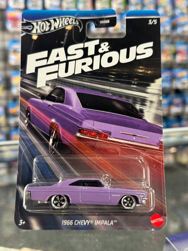 2024 Hot Wheels 1966 Chevy Impala Fast & Furious 3/5 Purple - American Stanced