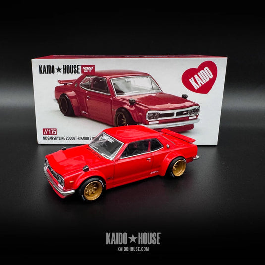 Kaido House x Mini GT Nissan 2000GT-R (KPGC10) Kaido Street V1 Red #175