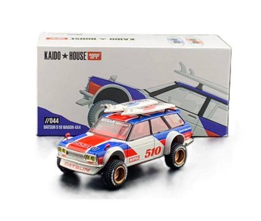 Kaido House x Mini GT KHMG044 1:64 Datsun 510 Wagon 4X4 Surf Safari RS (CHASE)