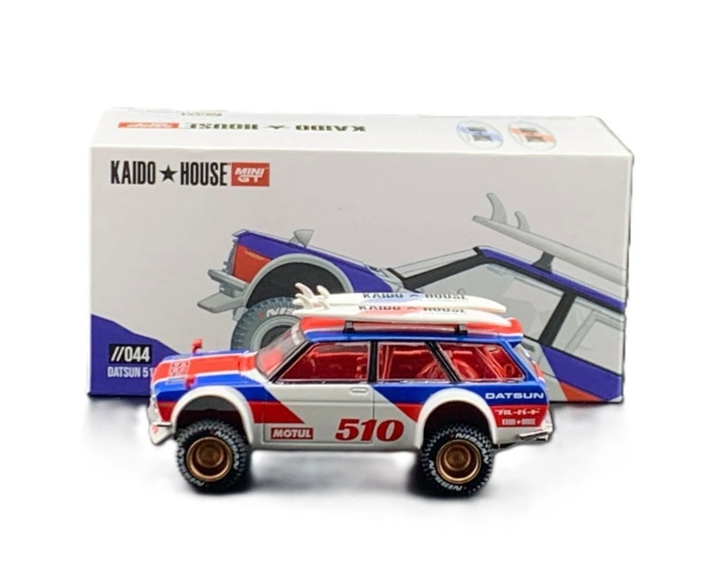 Load image into Gallery viewer, Kaido House x Mini GT KHMG044 1:64 Datsun 510 Wagon 4X4 Surf Safari RS (CHASE)
