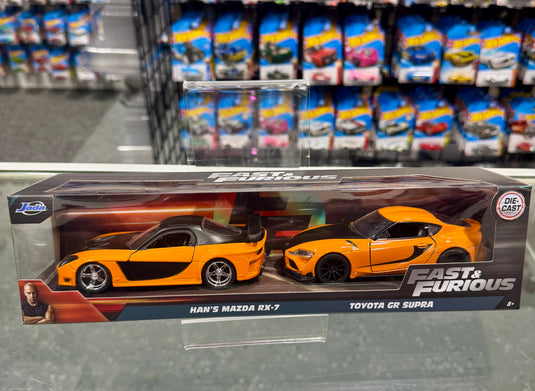 Dom's Charger, Brain's Supra or Han's Mazda RX-7 and GR Supra