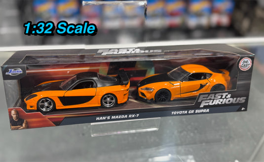 Dom's Charger, Brain's Supra or Han's Mazda RX-7 and GR Supra