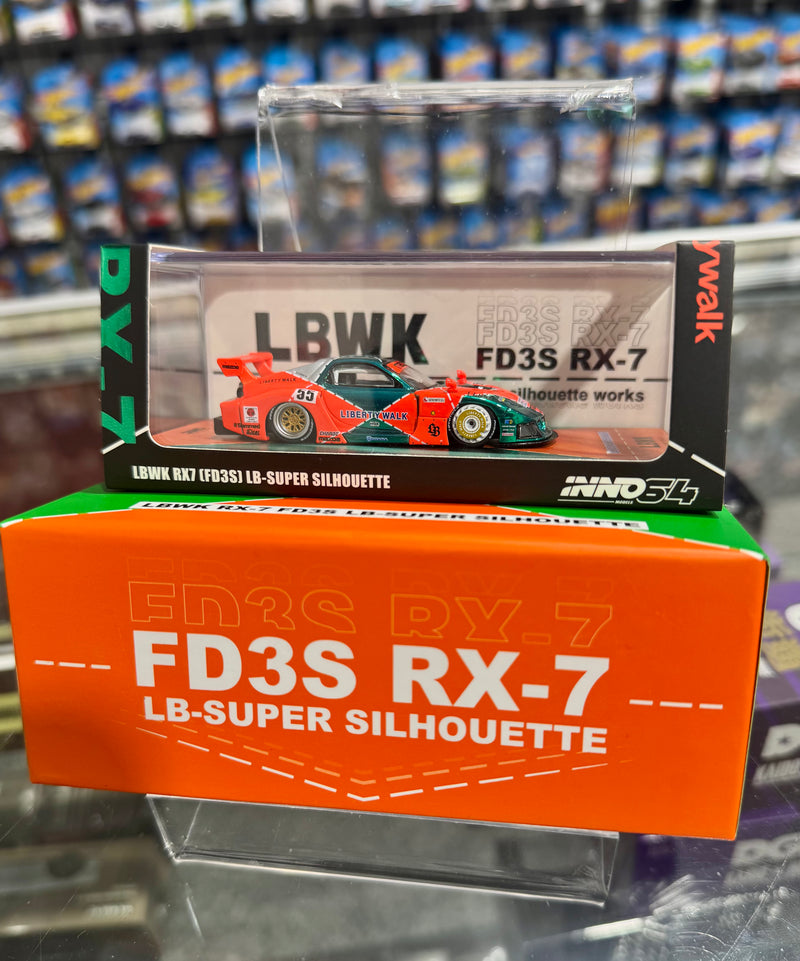 Load image into Gallery viewer, Inno64 LBWK Mazda RX7 FD3S Super Silhouette Liberty Walk Malaysia EXPO &quot;CHASE&quot;
