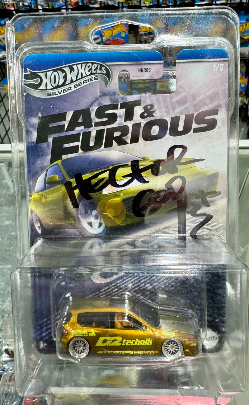Load image into Gallery viewer, Hot Wheels Fast &amp; Furious &quot;Hectors&quot; Honda Civic EG Silver Series &quot;Custom &amp; Autographed&quot;
