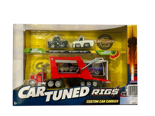 Car Tuned Rigs Custom Car Carrier w/ '87 Chevy C10 & '90 Chevy 454 SS