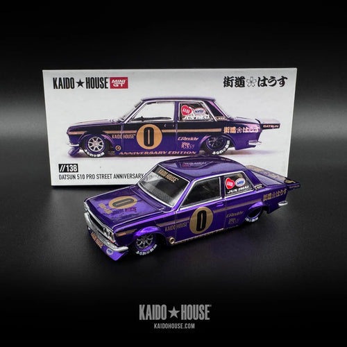 Kaido House Garage X Mini GT Datsun 510 Pro Street Anniversary Chrome Purple