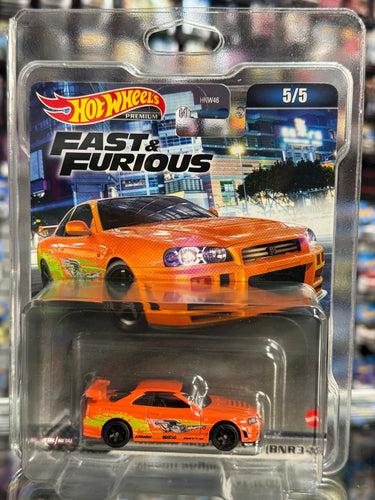 Hot Wheels Premium Nissan Skyline GT - R BNR34 Fast & Furious 